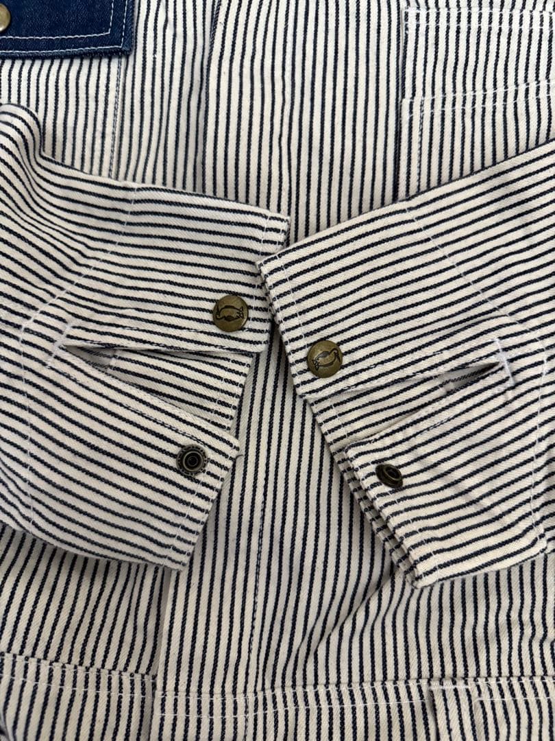 CHUMS チャムス ヒッコリーストライプ オーバーオール Mサイズ