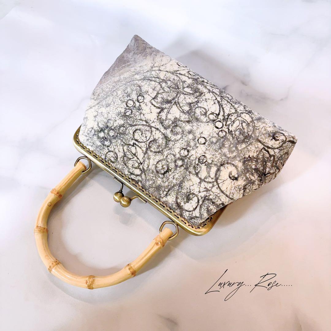 希少！！日本の伝統工芸染め手書き微粒子パールのヴェール　カジュアル高級帯地バッグ