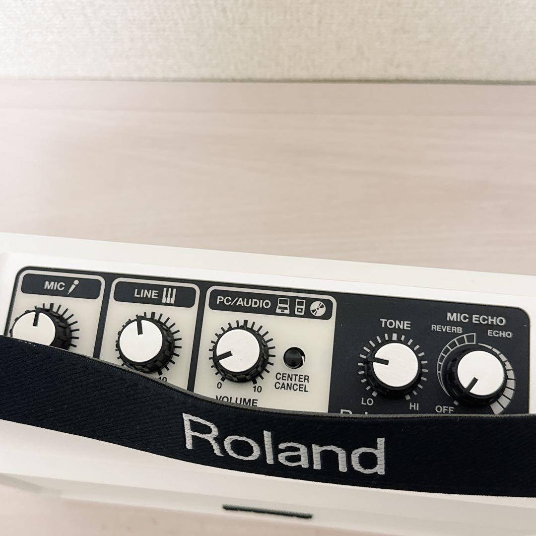 2346【極美】Roland Mobile BA ホワイト ポータブルスピーカー