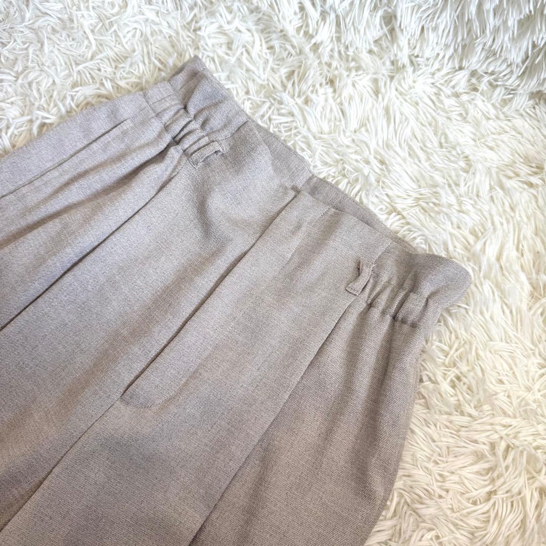 グリーンレーベルリラクシング✨ノーカラー　パンツスーツ　セットアップ　伸縮素材