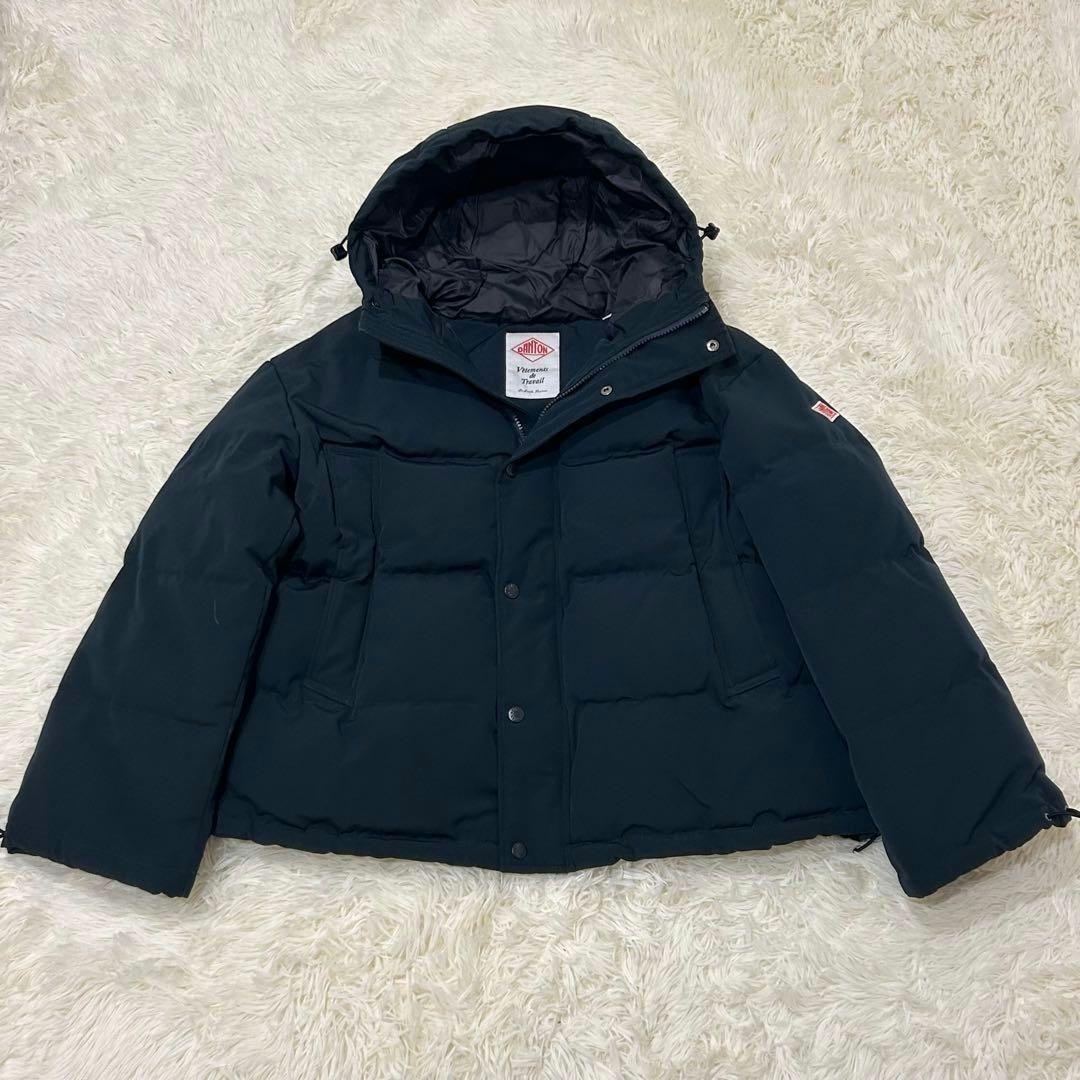 【極美品】DANTON ダントン フーデッド ダウン ジャケット 紺 S
