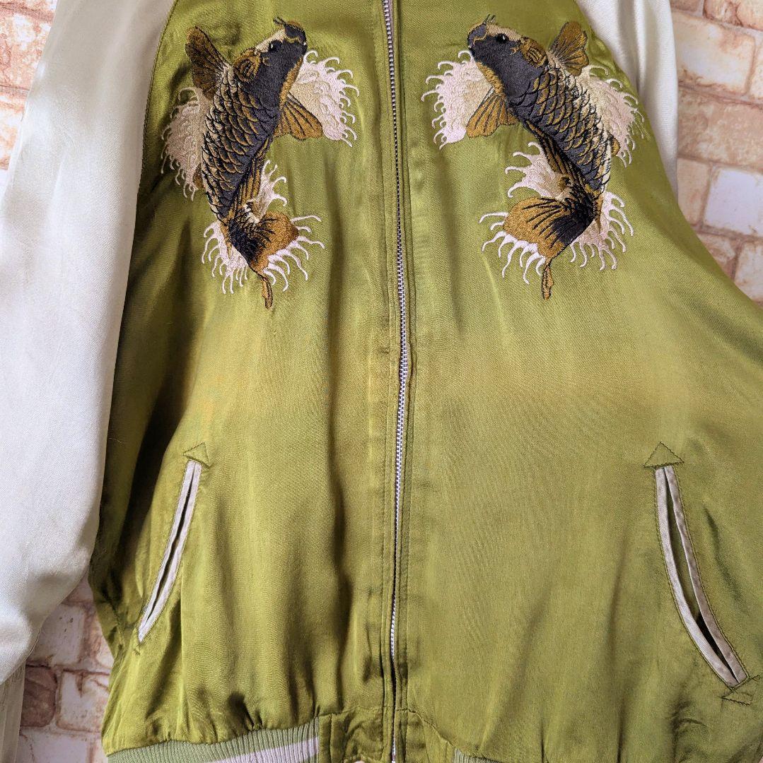 ☆【激渋♪】花旅楽団 リバーシブル スカジャン 金太郎×芸者 SCRIPT