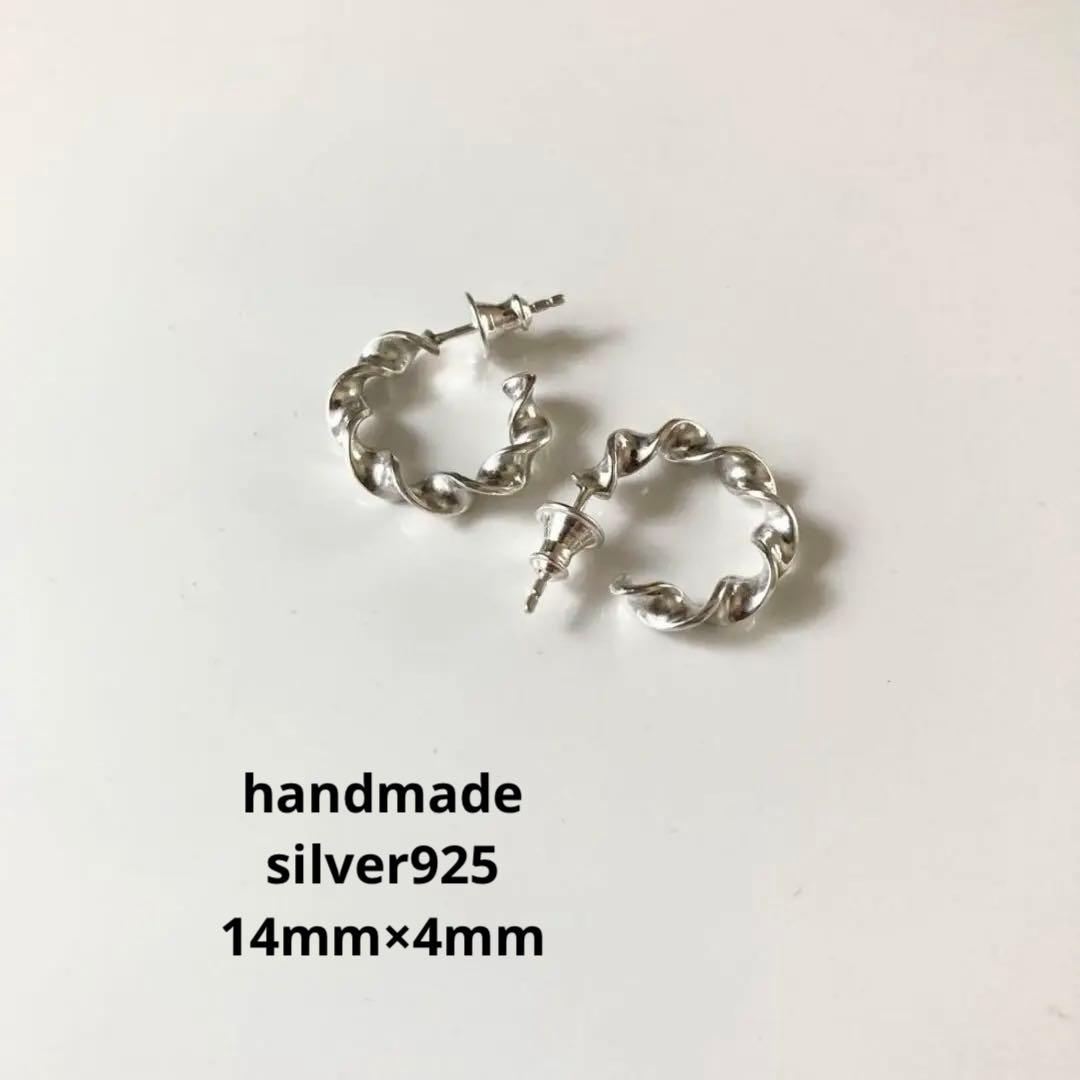 両耳　14mm シルバー925 フープピアス