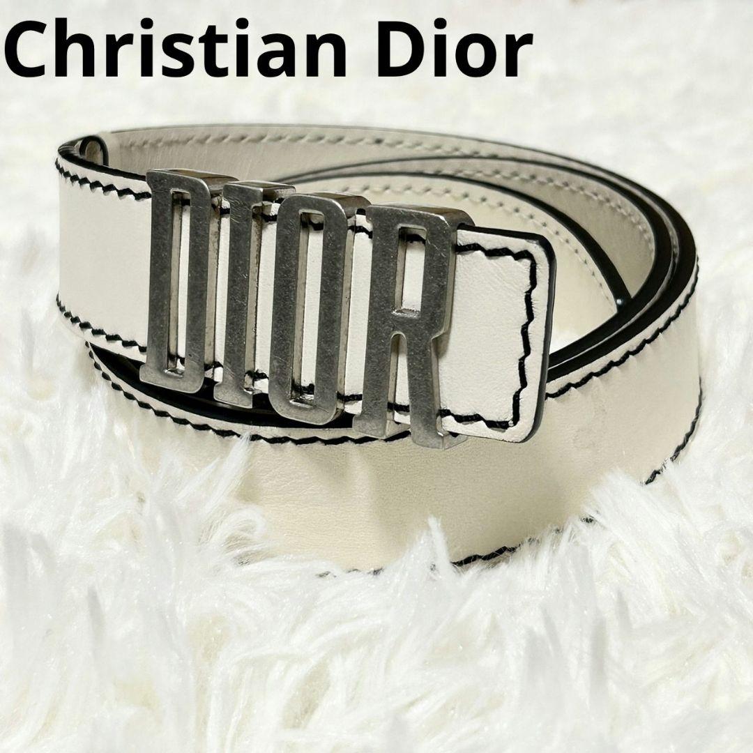 【極美品】現行品 Dior ディオール D-FENCE ベルト ロゴ シルバー