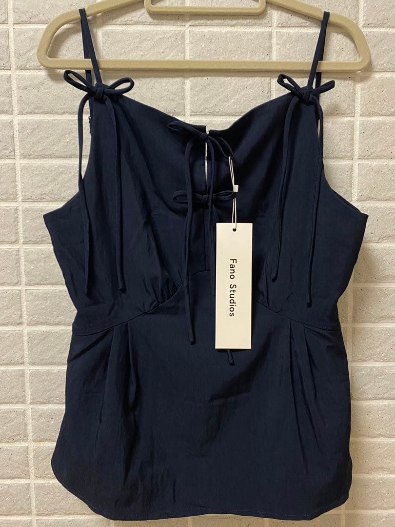 Fano studios ボートネック フロントリボン キャミソールトップス