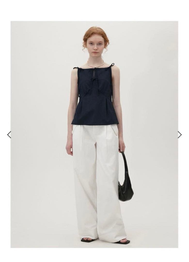 Fano studios ボートネック フロントリボン キャミソールトップス