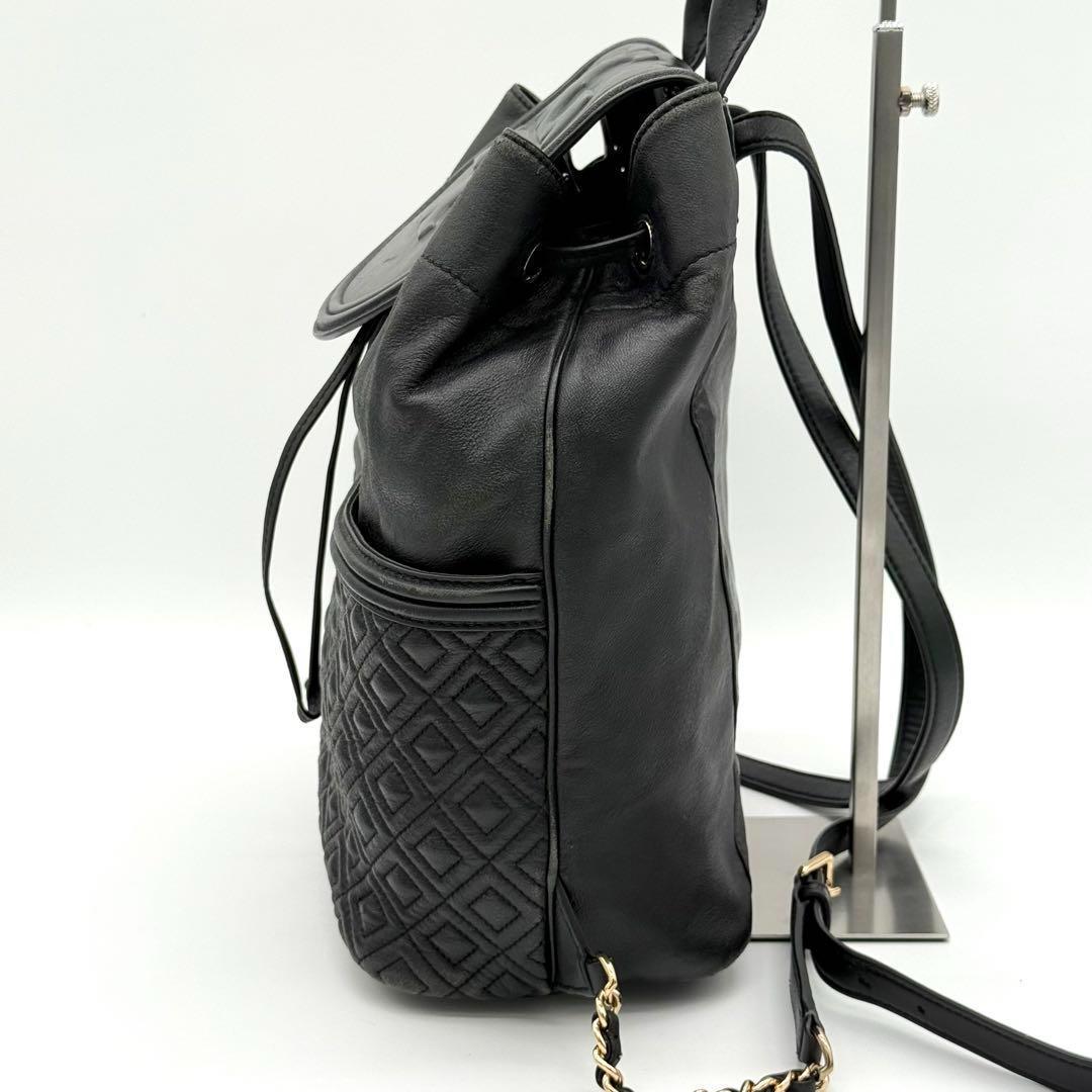 【良品】Tory Burch リュックサック バックパック レザー ブラック