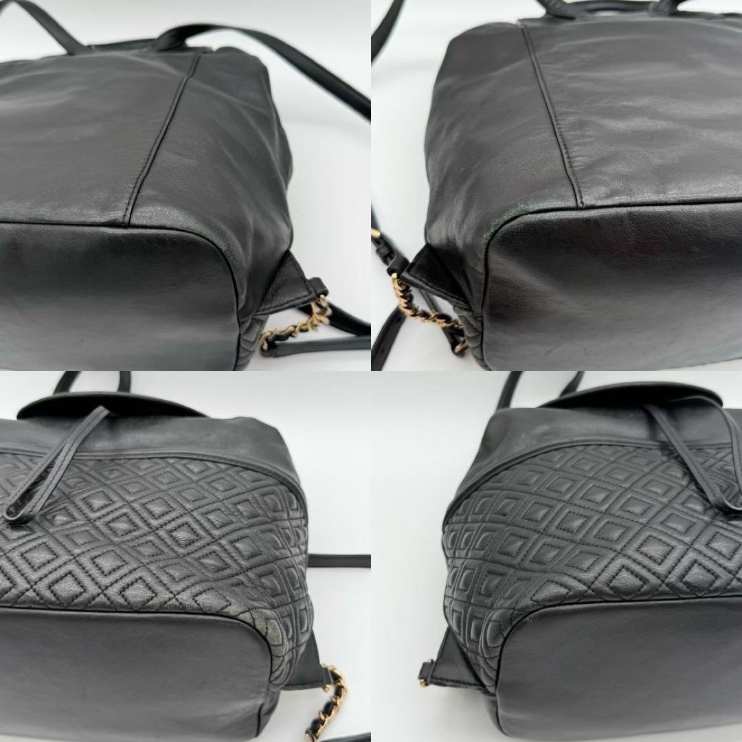 【良品】Tory Burch リュックサック バックパック レザー ブラック