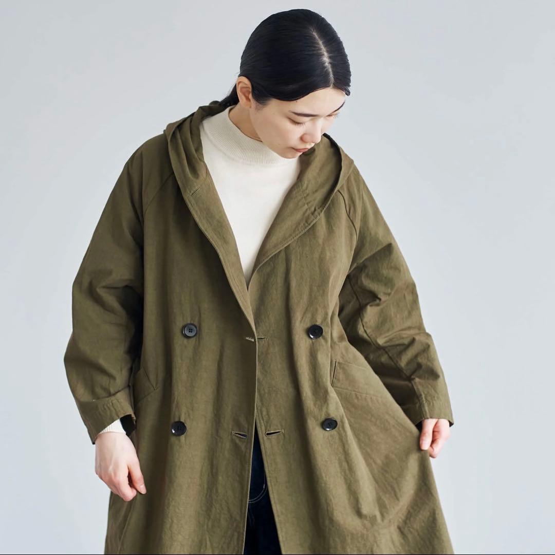 【訳アリ値下げ】HAU coat canvas カーキ　コート　キャンバス　ハウ