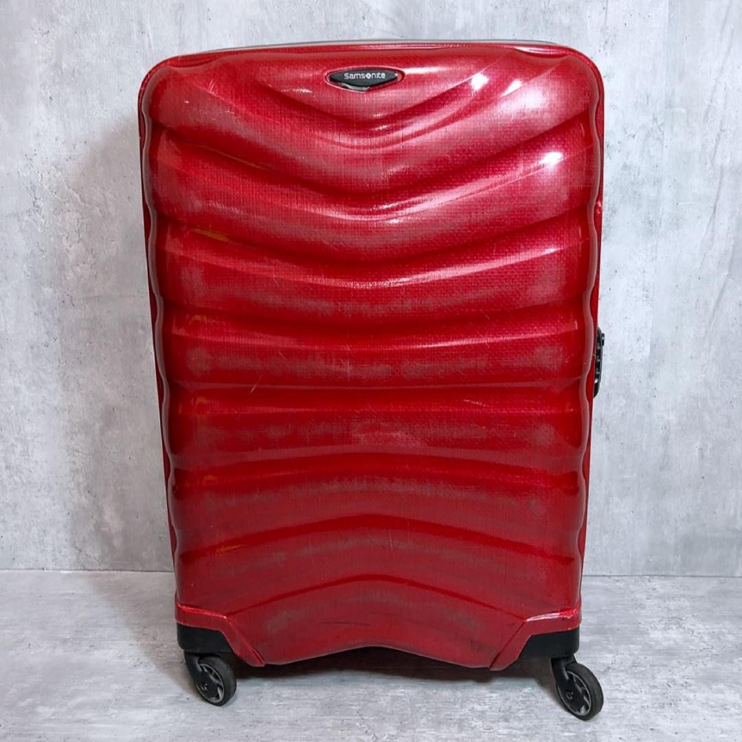 サムソナイト スーツケース　シェル　ファイヤーライト　4輪　赤　94L レッド