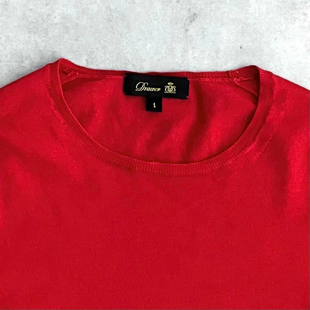 ドゥロワー 春ニット 薄手ニット セーター コットン100% レッド 赤 1