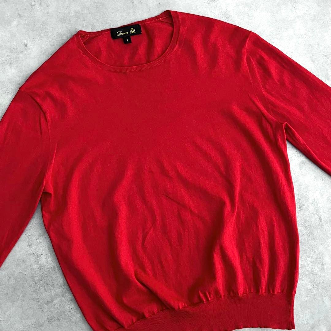 ドゥロワー 春ニット 薄手ニット セーター コットン100% レッド 赤 1