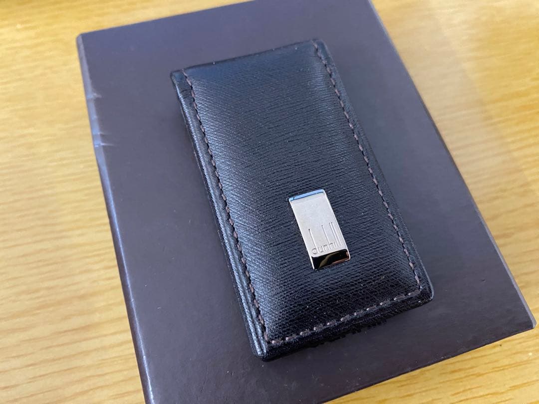 dunhill ブラック マネークリップ 専用ボックス付き
