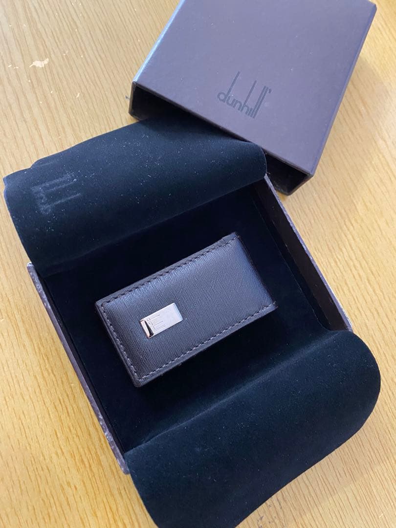 dunhill ブラック マネークリップ 専用ボックス付き