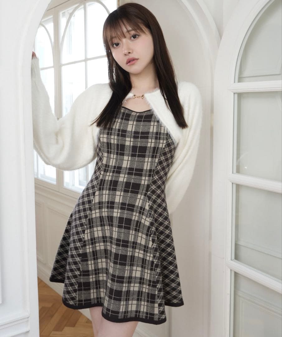 LIPSERVICE フェザーチェックアンサンブルワンピース