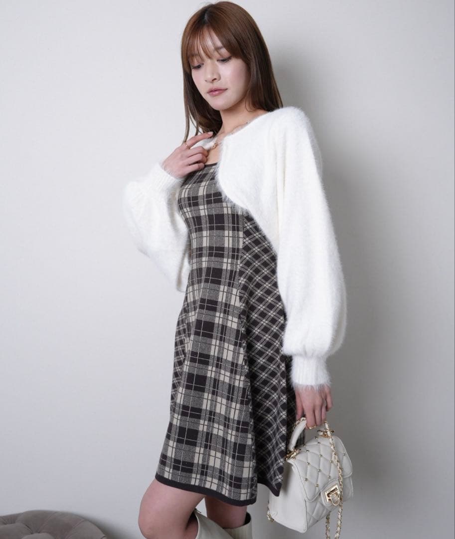 LIPSERVICE フェザーチェックアンサンブルワンピース
