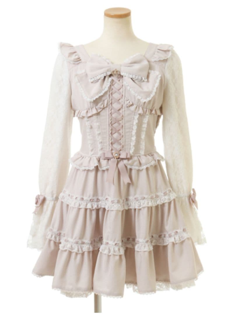 新品 LIZLISA プリンセススリーブワンピース ピンク