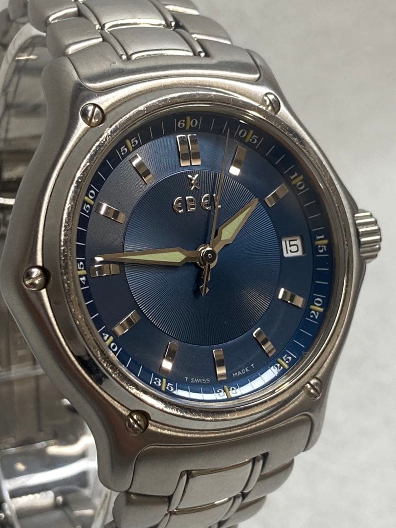 極美品 EBEL 1911 クラッシック 腕時計 ブルー ギャランティ付属