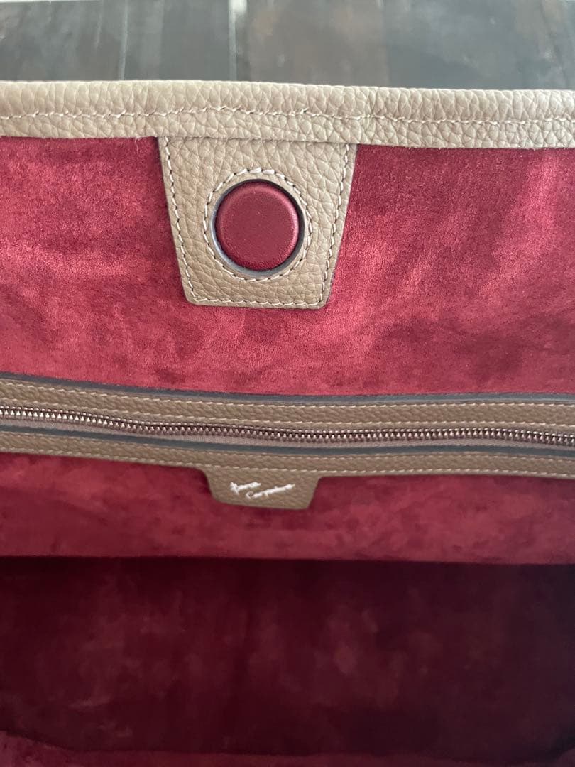 【新品未使用近】ジャーマンシュリンクレザー トートバッグ トープ