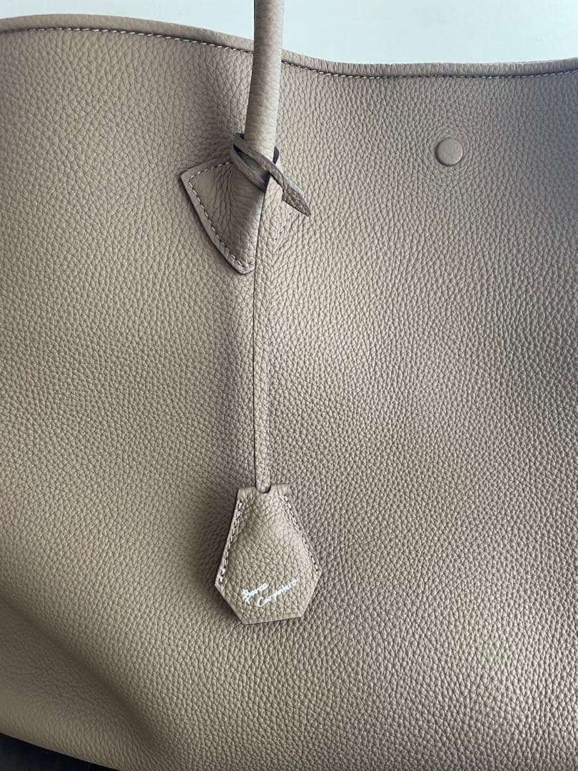 【新品未使用近】ジャーマンシュリンクレザー トートバッグ トープ