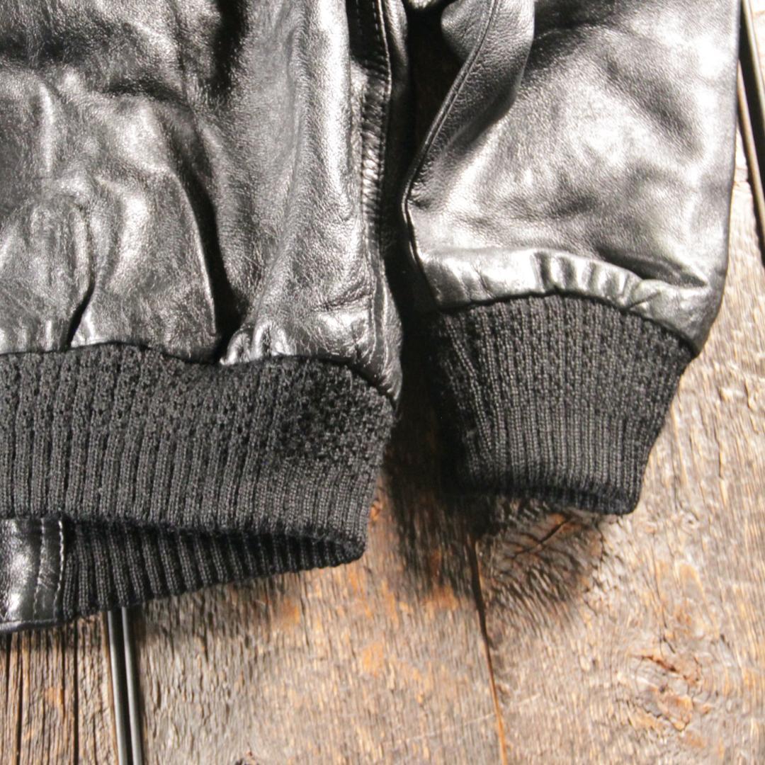 古着　６０−７０s 本革　ライダース　レザージャケット　ブラック　LL 黒.