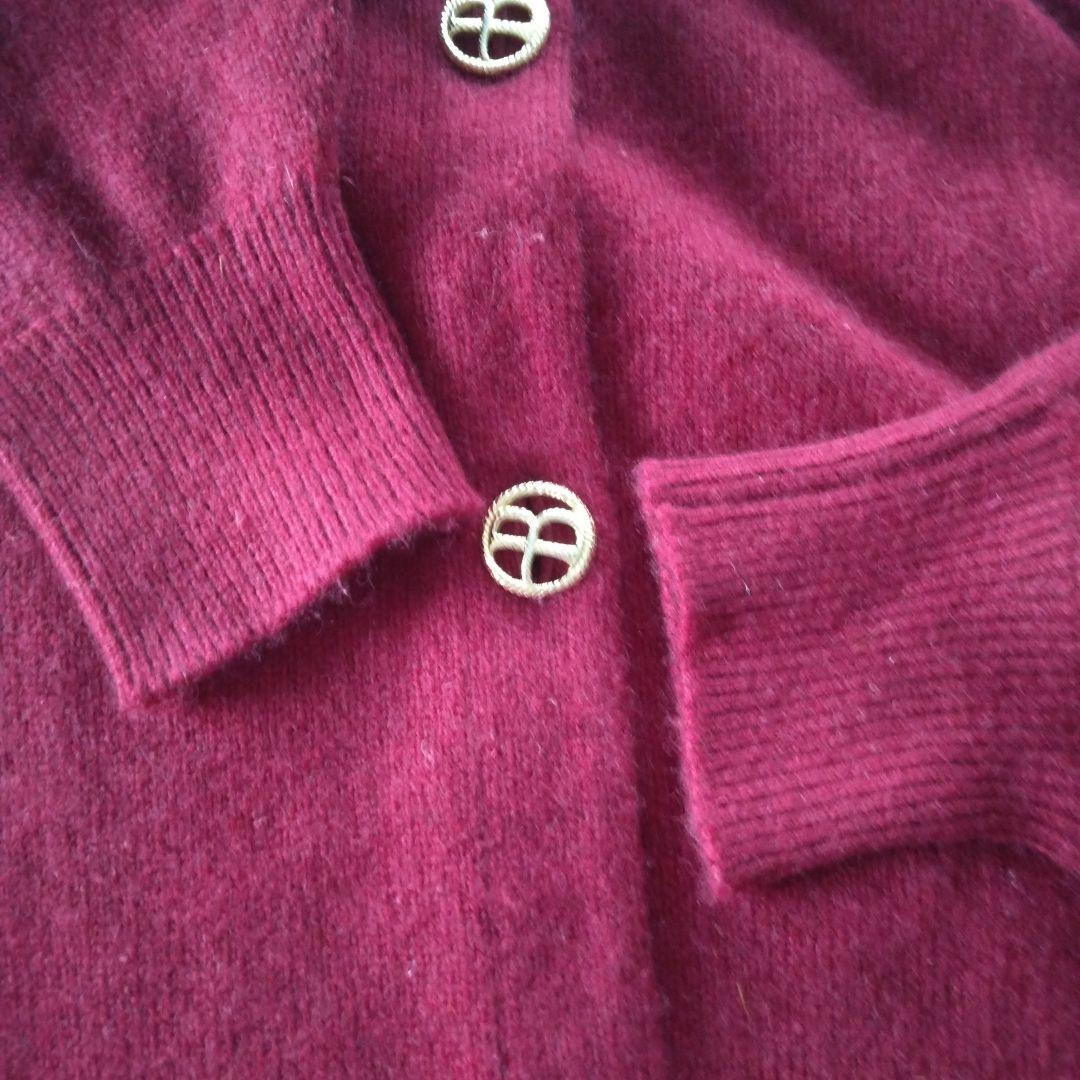 Ballantyne カシミヤ 旧タグ厚手　ワインレッド 最高級品　美品