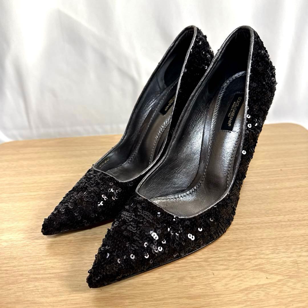 【美品】DOLCE&GABBANA ドルチェ&ガッバーナ　ハイヒールスパンコール