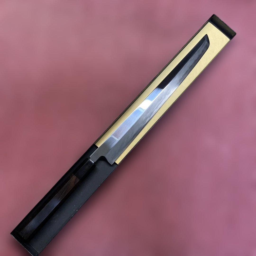 青二鋼　先丸柳刃包丁　300㎜ 尺0寸