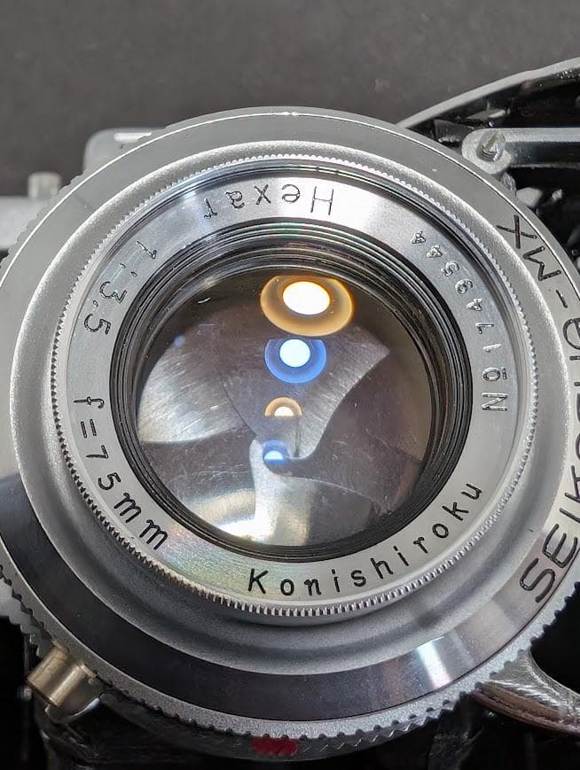 【整備済】KONICA 小西六 Pearl Ⅲ 蛇腹 中判フィルムカメラ