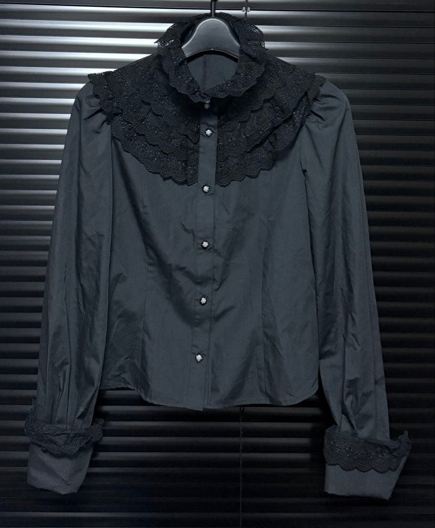 Moi-meme-Moitie 長袖フリル付きブラウス ゴスロリ ゴシック