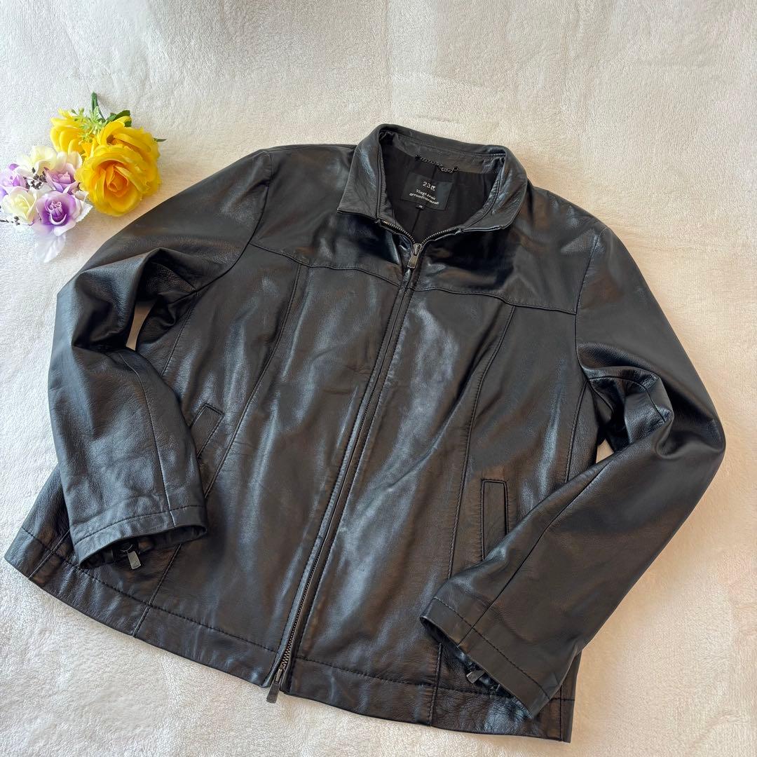 【極美品】23区 レザージャケット サイズ48 黒 羊革　ラムレザーライダース
