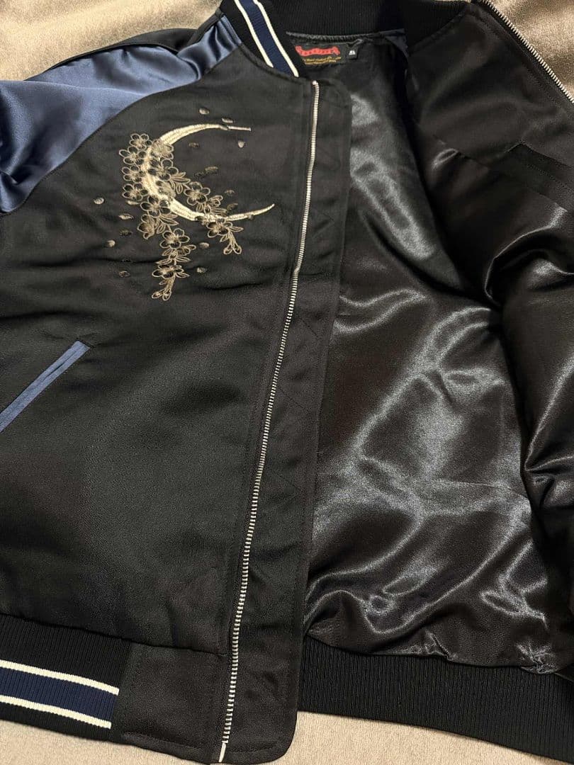 未使用 キツネ 狐 桜 SKAJAN スカジャン ネイビー vintage 美品