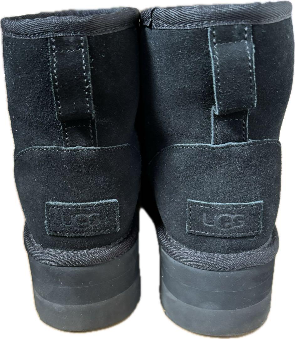 UGG ブラック ムートンブーツ 厚底　25.0cm