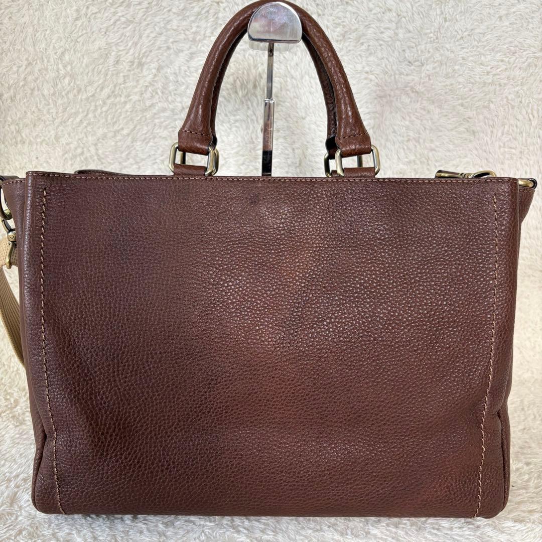 新品級　土屋鞄　トーンオイルヌメ　トートバッグ　2way 本革　シボ革　ブラウン