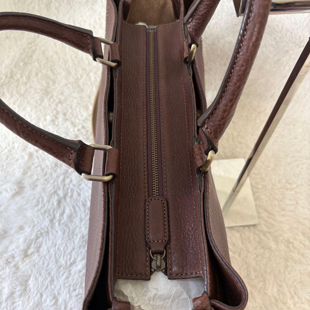 新品級　土屋鞄　トーンオイルヌメ　トートバッグ　2way 本革　シボ革　ブラウン