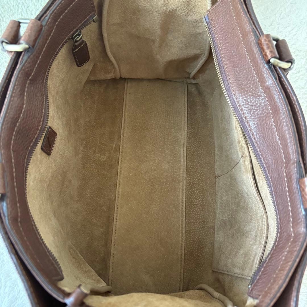 新品級　土屋鞄　トーンオイルヌメ　トートバッグ　2way 本革　シボ革　ブラウン