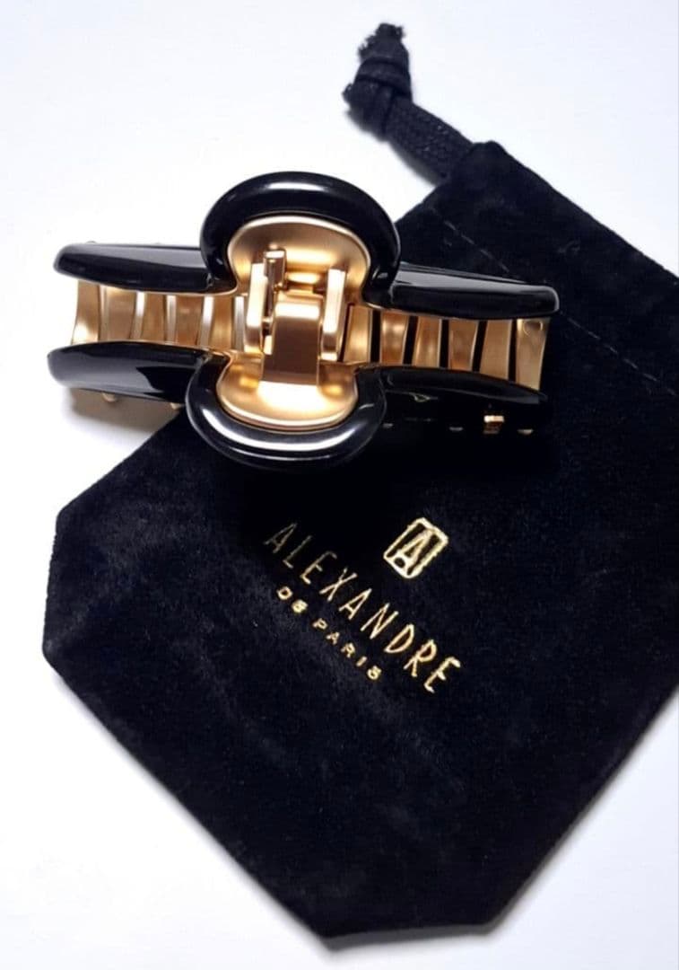 【美品】アレクサンドルドゥパリ M ヘアクリップ　人気のブラック 完売品