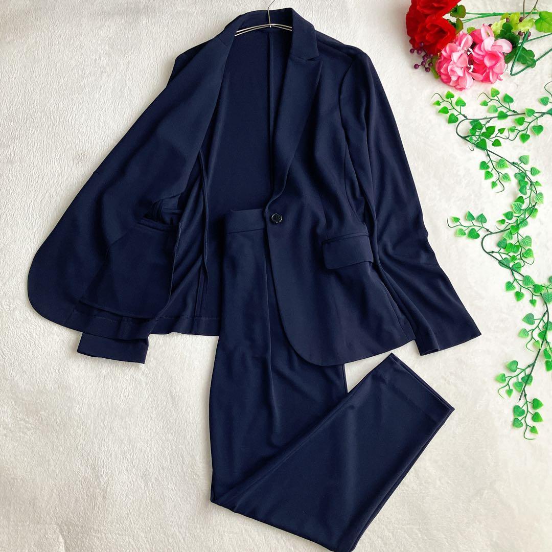 マッキントッシュ★ストレッチ パンツスーツ トラベルスーツ ワイドテーパード