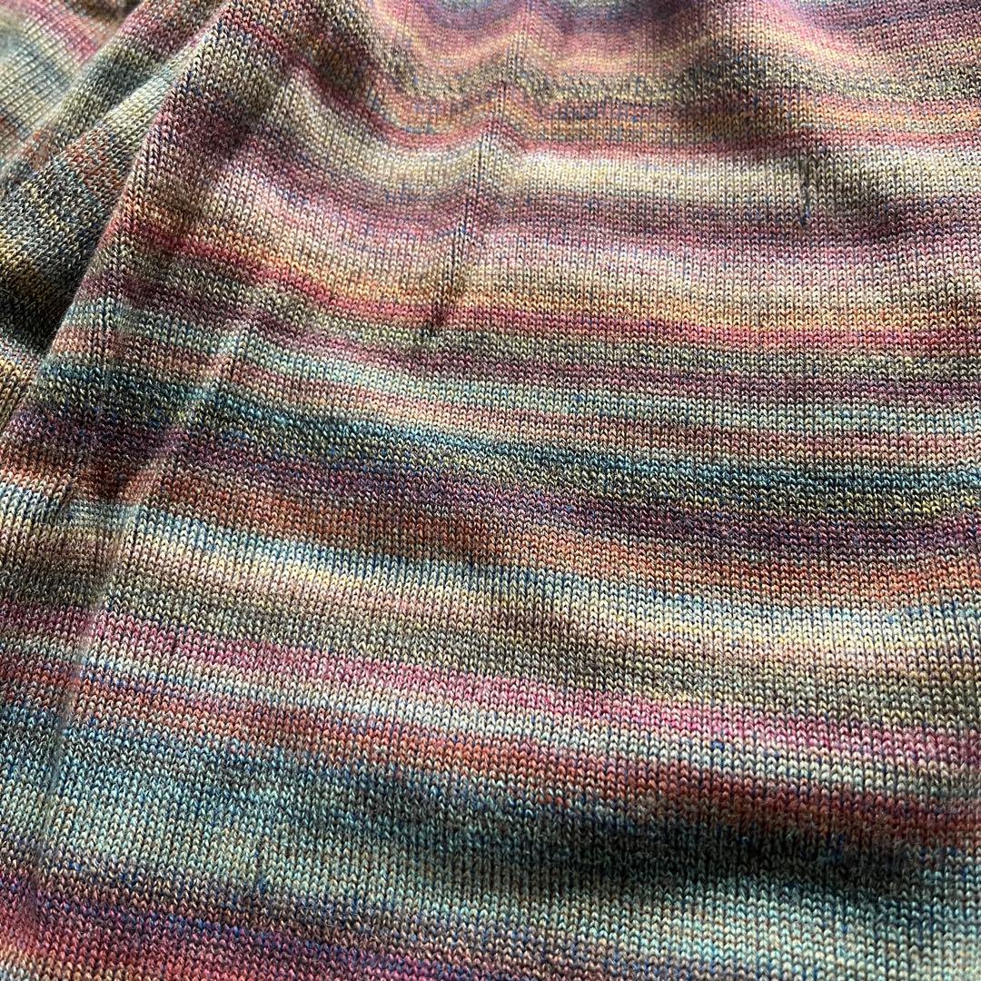 美品♡M&KYOKO ボーダーニットワイドパンツ　M-Lサイズ