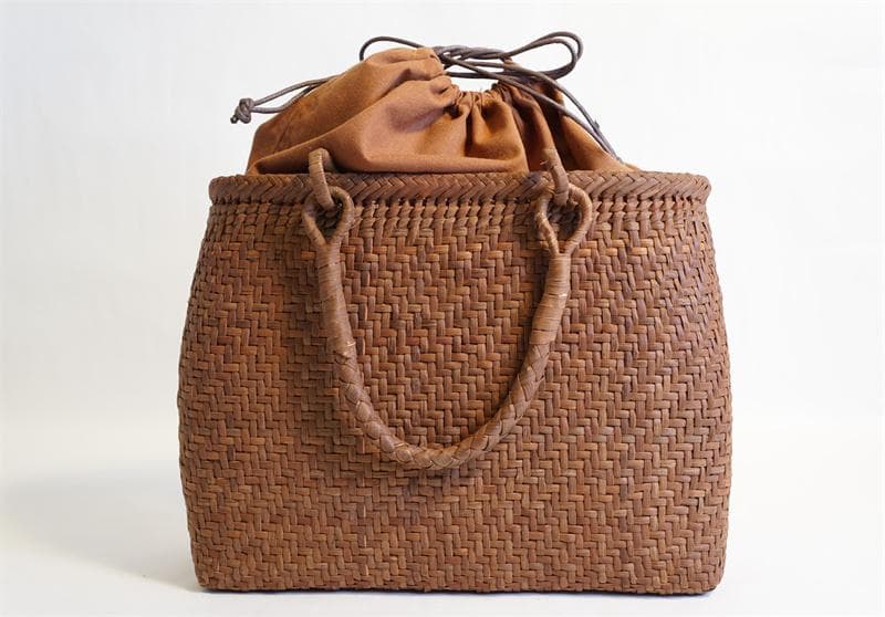 山葡萄　籠　カゴ　かごバック　やまぶどう 細ひご 中布と内ポケット付き