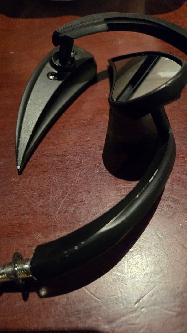 アレンネス　バイクミラー ブラック 取り付け用パーツ付き