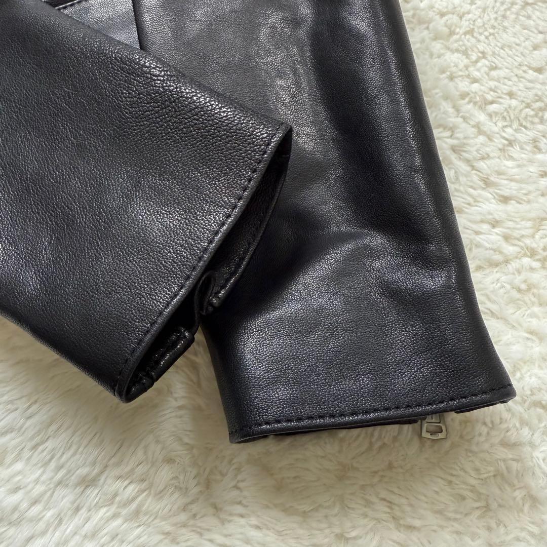 【美品】デプレ DES PRES ラムレザー ノーカラージャケット ブラック M