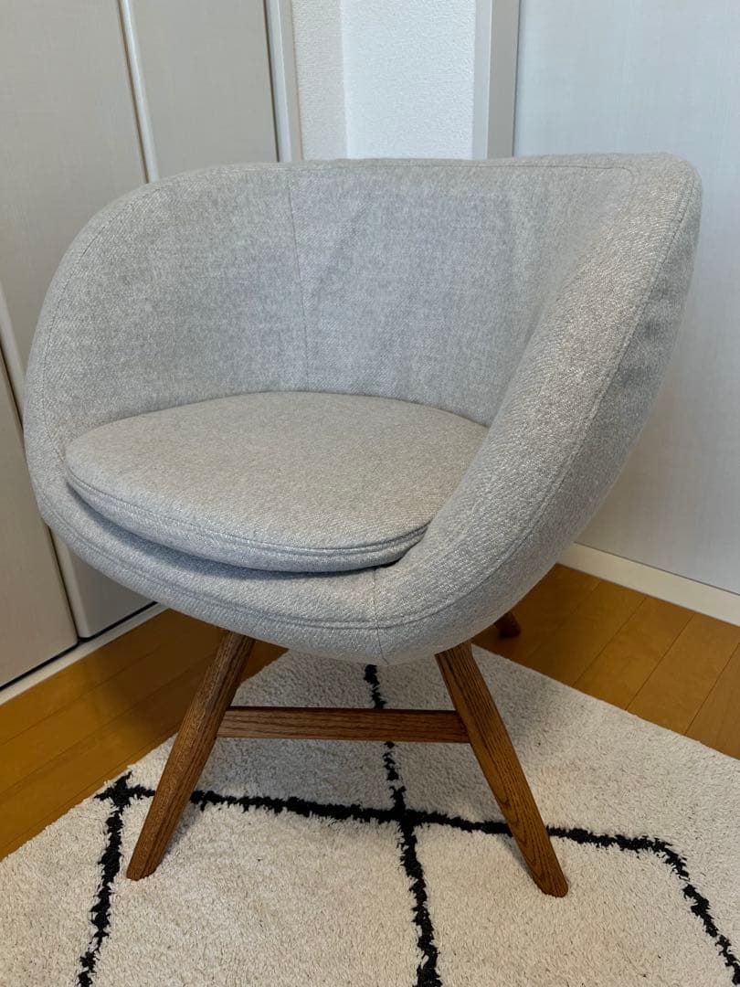 M-ROUND CHAIR ML COVERING オーク材回転チェア