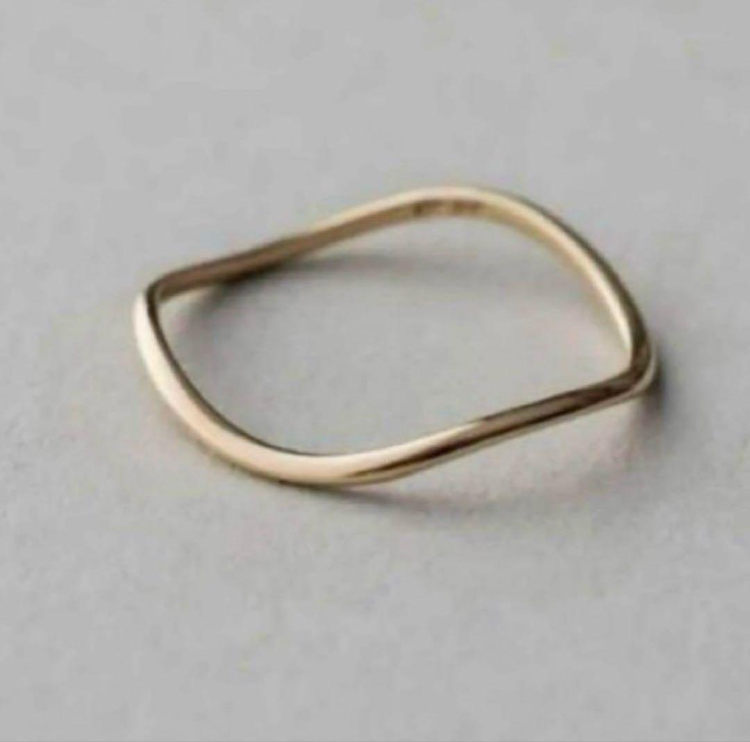 ete K10 YG 【現行品】レイヤード ウェーヴ リング 17号