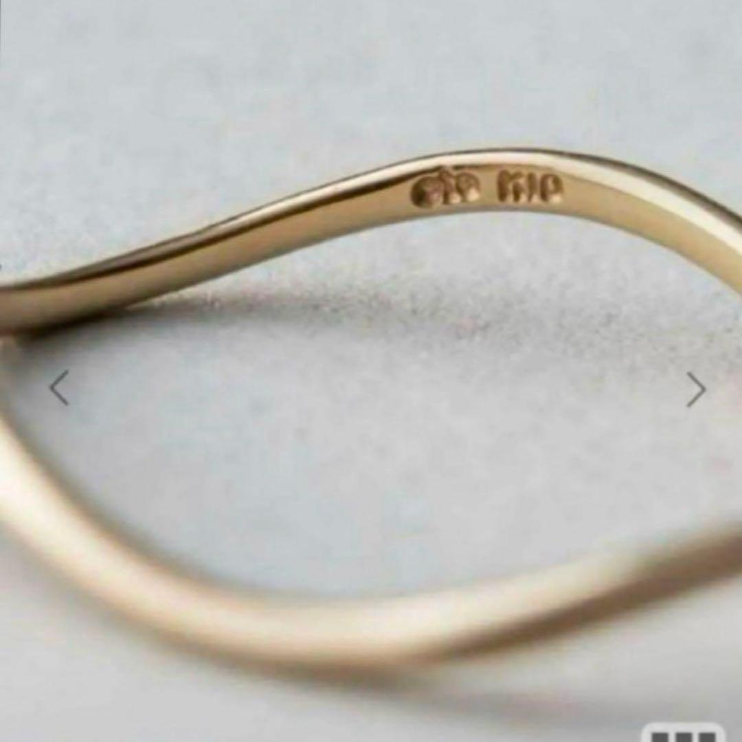 ete K10 YG 【現行品】レイヤード ウェーヴ リング 17号