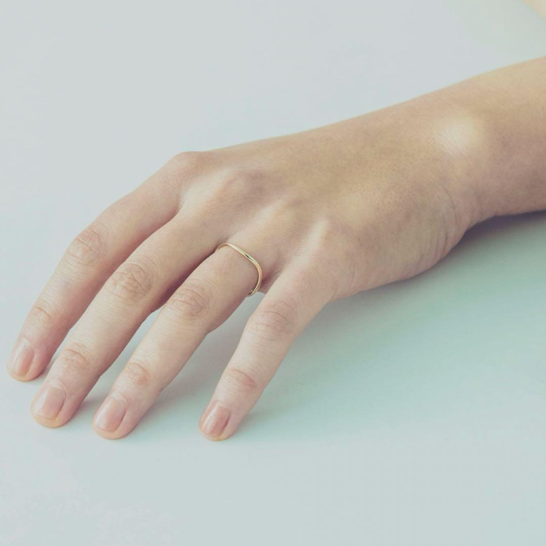 ete K10 YG 【現行品】レイヤード ウェーヴ リング 17号