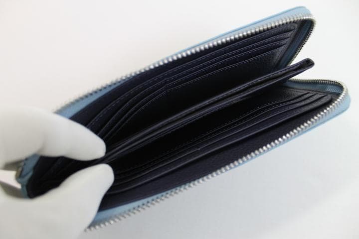 【専用】L字ファスナー クロコダイル 財布 長財布 ヒマラヤ ブルー マット仕上