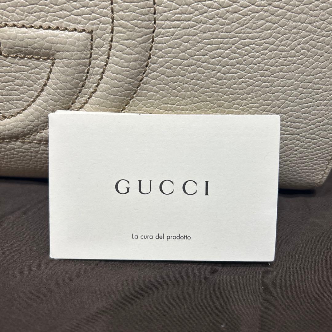 ※ルドルフ様※【GUCCI 】ホワイトレザーハンドバッグ