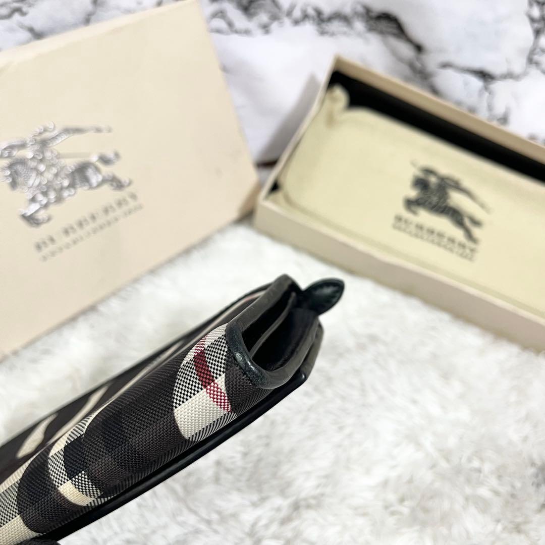Burberry バーバリー レザー 長財布 ノバチェック ゼブラ柄