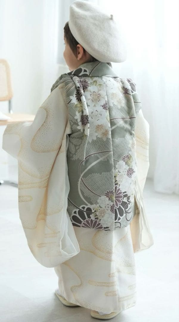 【8/16-17限定】 utatane 七五三 ひよこ商店 被布着物　3歳男児